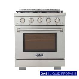 Kucht - Professional 30 in. 4.2 cu. ft. Propane Gas Range and Convection Oven in Stainless Steel with True Simmer Burners - Stainless Steel