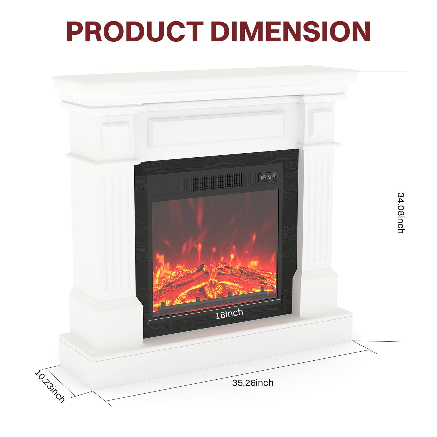 PRODUCT DIMENSION

18inch  
10.23inch  
35.26inch  
34.08inch