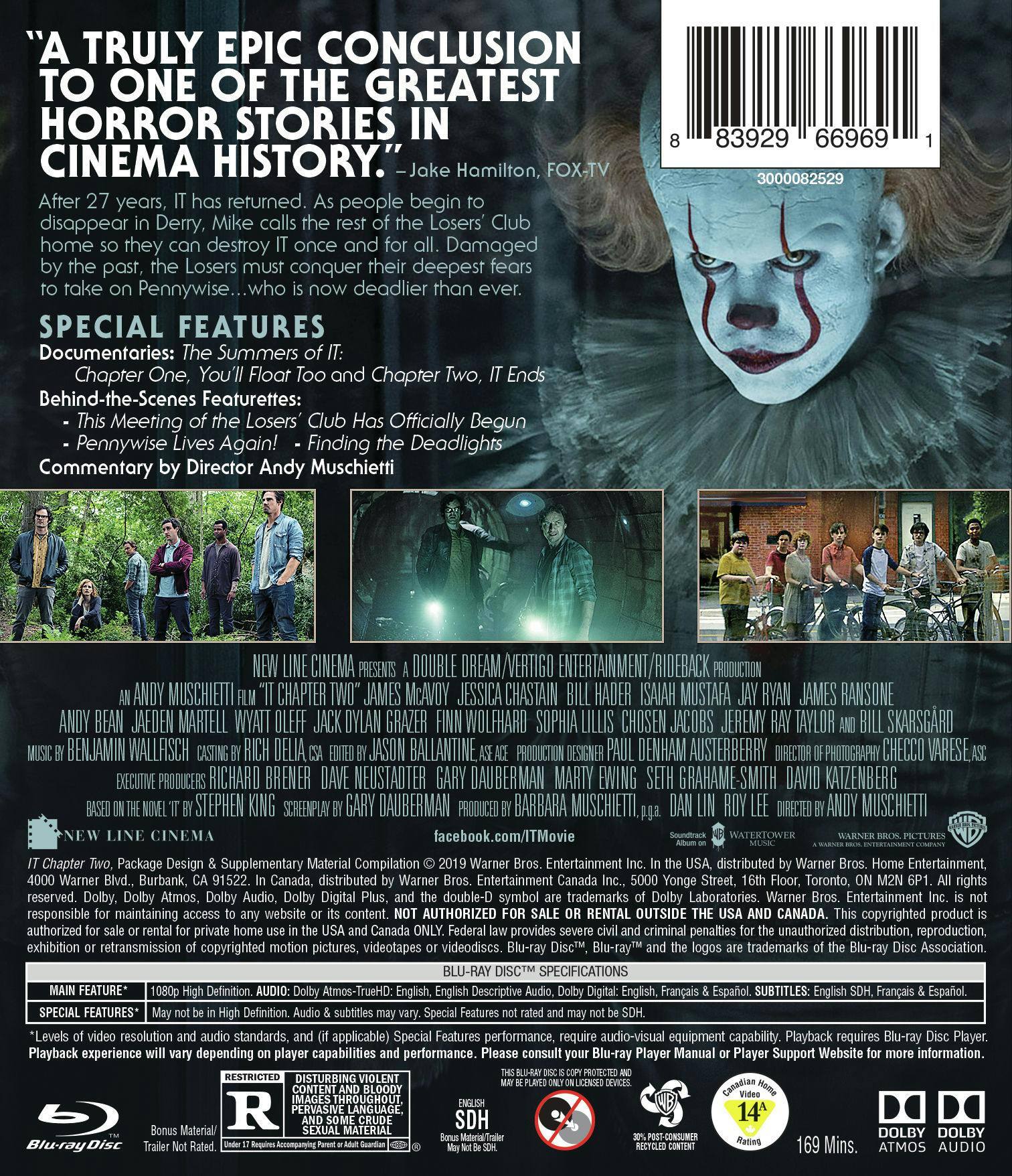 Back. It: Chapter Two [Blu-ray].