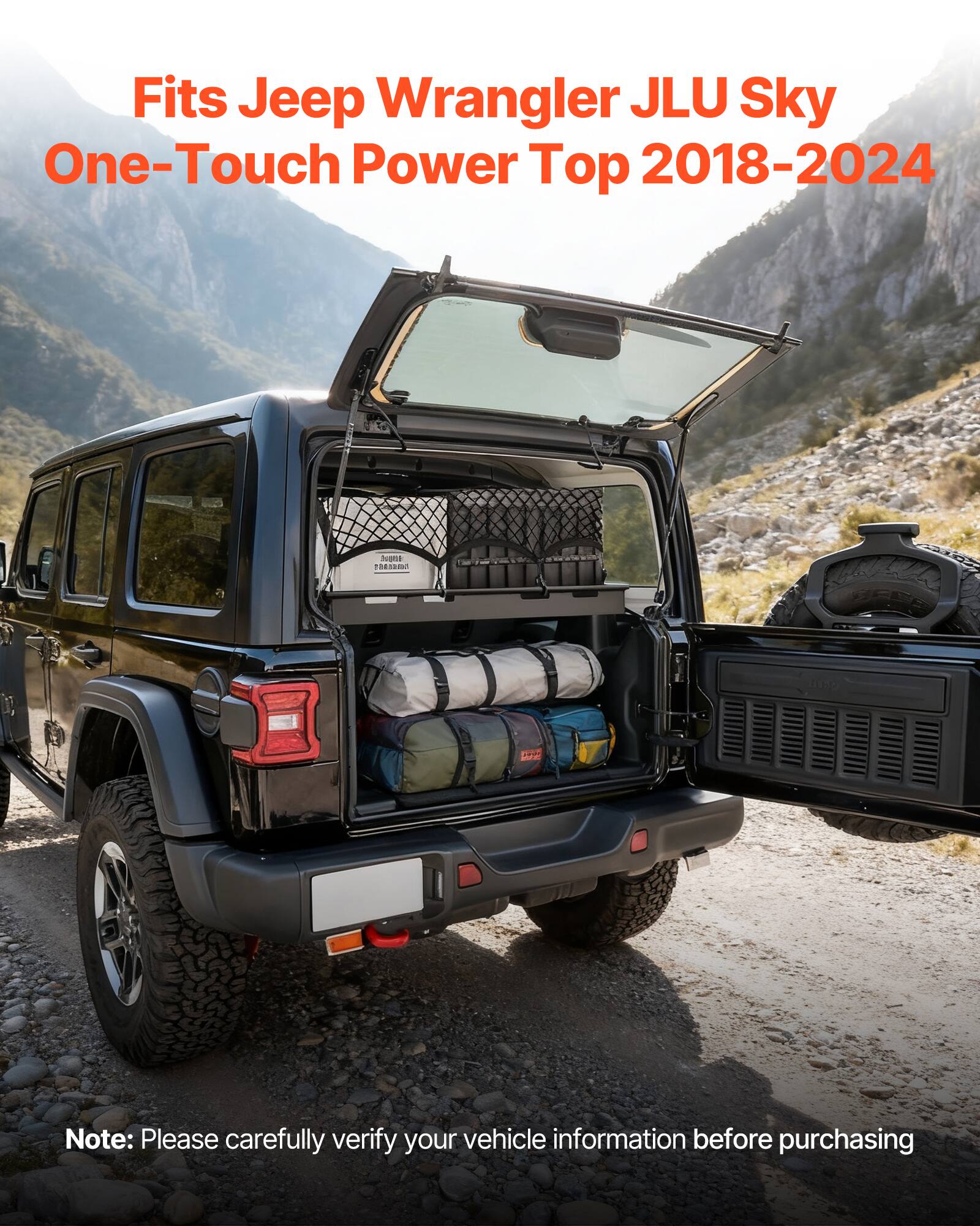 Fits Jeep Wrangler JLJ Sky One-Touch Power Top 2018-2024

Note: Please carefully verify your vehicle information before purchasing
