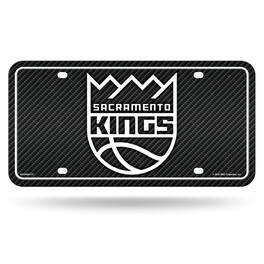 Rico Industries - Sacramento Kings NBA 12x6 Carbon Fiber Design Metal License Plate Auto Tag - Multi