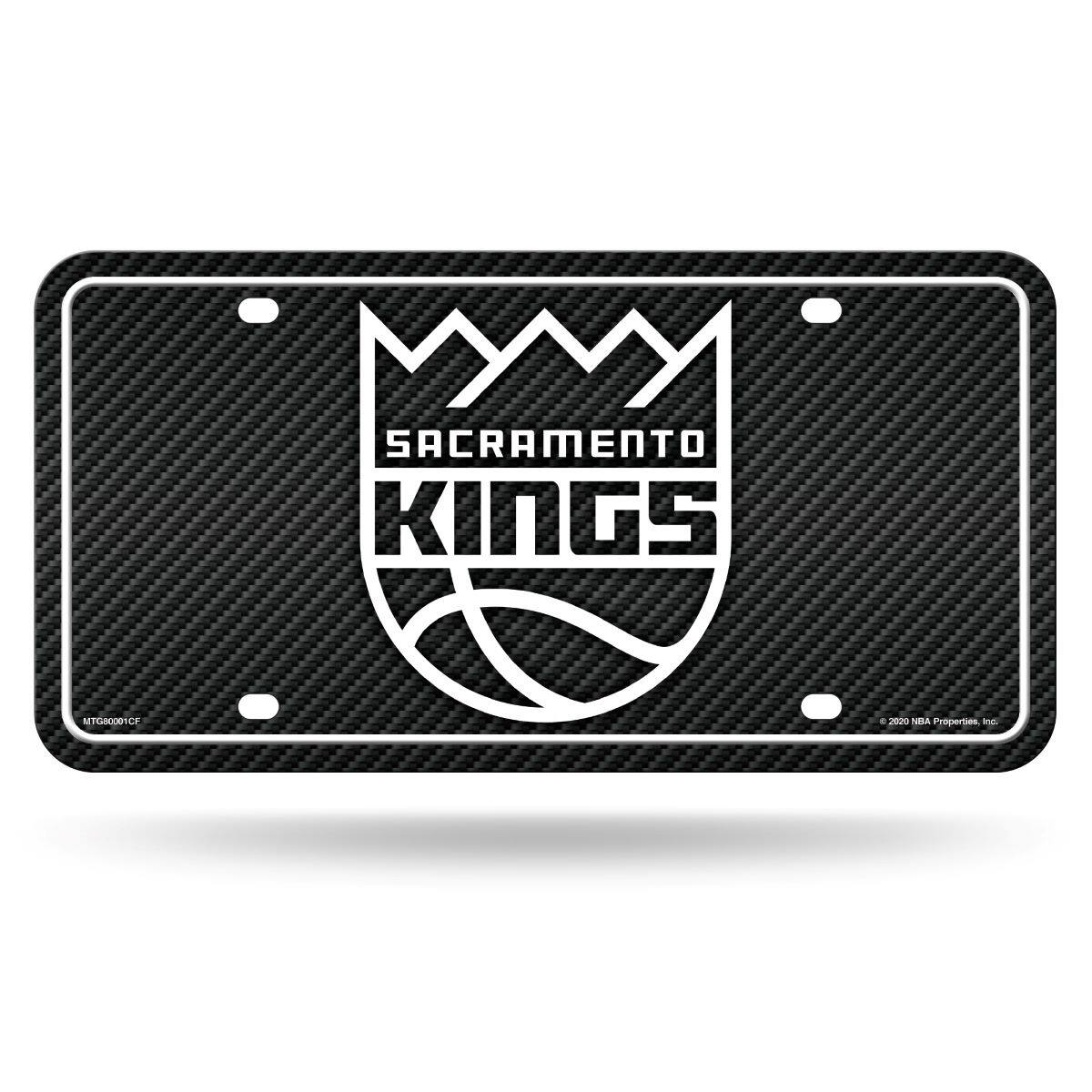 Sacramento Kings NBA 12x6 Carbon Fiber Design Metal License Plate Auto Tag