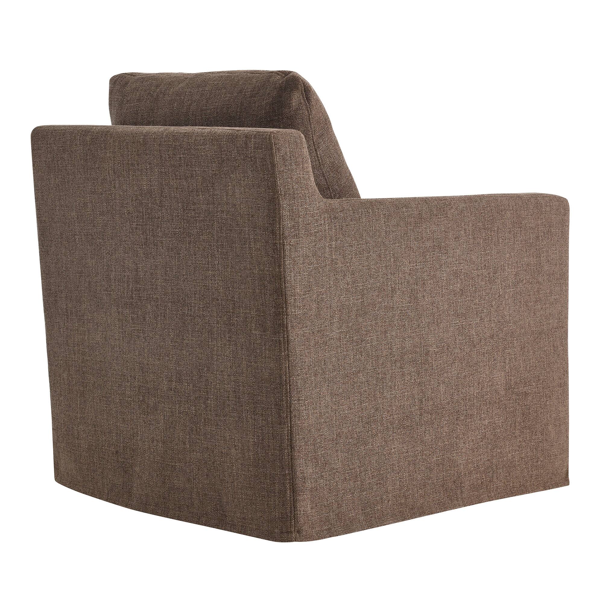 Alt View 1. Modway - Serene Fabric Slipcovered Swivel Armchair by Modway - Brown.