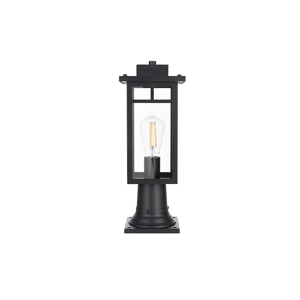 Left. Elegant Lighting - Mercer 7 inch Outdoor Pendant in Black - Black.
