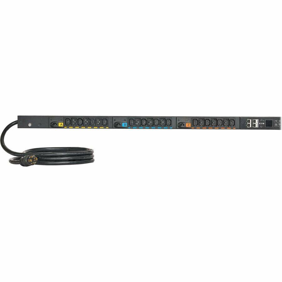 Alt View 2. Eaton - Eaton G4 EVMI1530X 42-Outlets PDU - Metered - NEMA L15-30P - 24 x IEC 60320 C13, 18 x IEC 60320 C39 - 230 V AC - Circuit - Black.