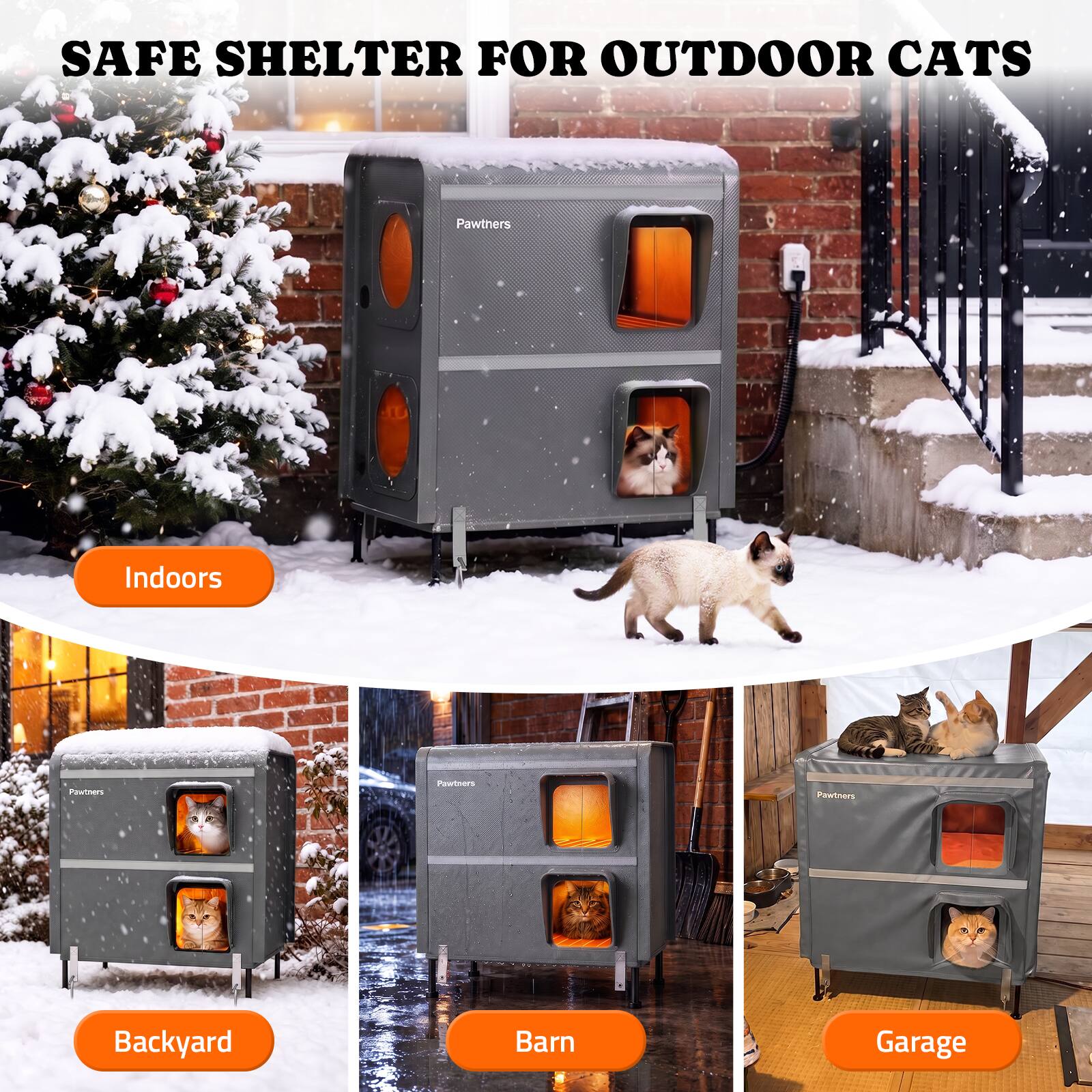SAFE SHELTER FOR OUTDOOR CATS

Pawthers

Indoors

Pawthers

Backyard

Pawthers

Barn

Pawthers

Garage
