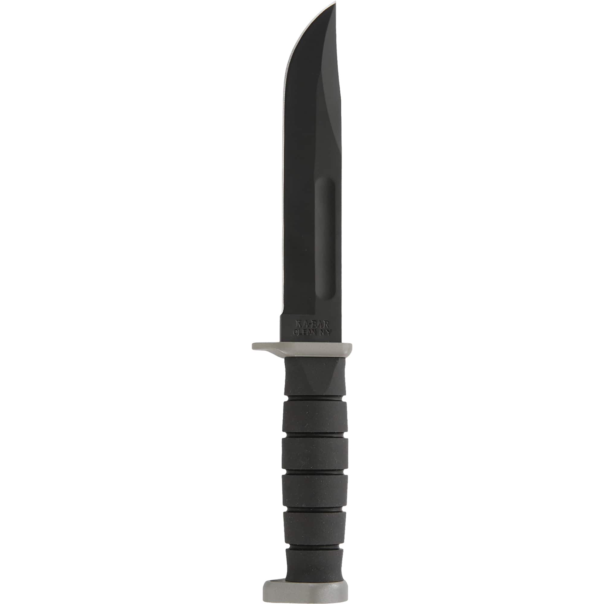 KA-BAR - 7" Fixed Blade D2 Extreme Clip Point Straight Edge Knife w/ Sheath- Black