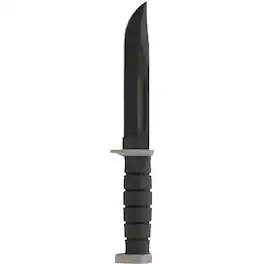 KA-BAR - 7" Fixed Blade D2 Extreme Clip Point Straight Edge Knife w/ Sheath- Black
