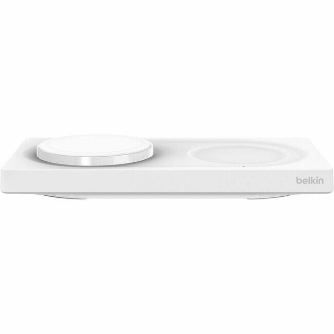 Front. Belkin - Belkin BoostCharge Pro MagSafe 2-in-1 Charging Pad - For iPhone, AirPod, MacBook - Input connectors: USBProprietary - White.