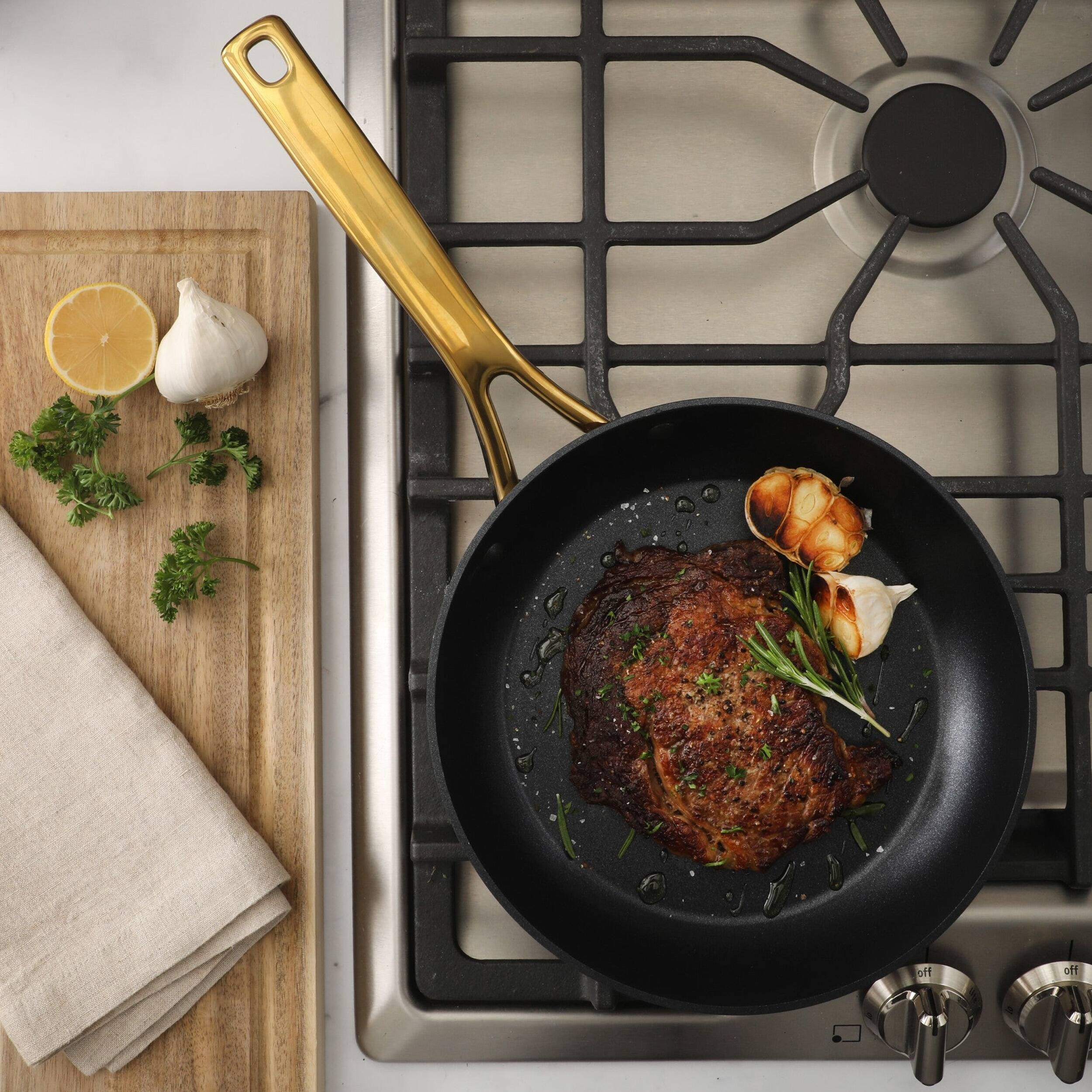 Alt View 4. Oster - Oster Abbottsford 11 Inch Nonstick Aluminum Frying Pan in Black - Black.