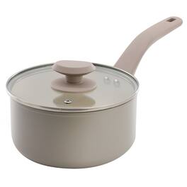 Oster - Sutterville Choice 2.5 Quart Ceramic Nonstick Saucepan with Lid in Warm Grey - Gray
