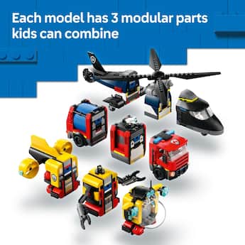 LEGO City Helicopter, Fire Truck & Submarine Remix Building Toy LEGO City Helicopter, Fire Truck & Submarine Remix Building Toy