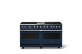 Viking - Pro 5 Series 9.4 Cu. Ft. Freestanding Sealed 8 Burner Dual Fuel Convection Range/Griddle/Grill - Slate Blue - Slate Blue