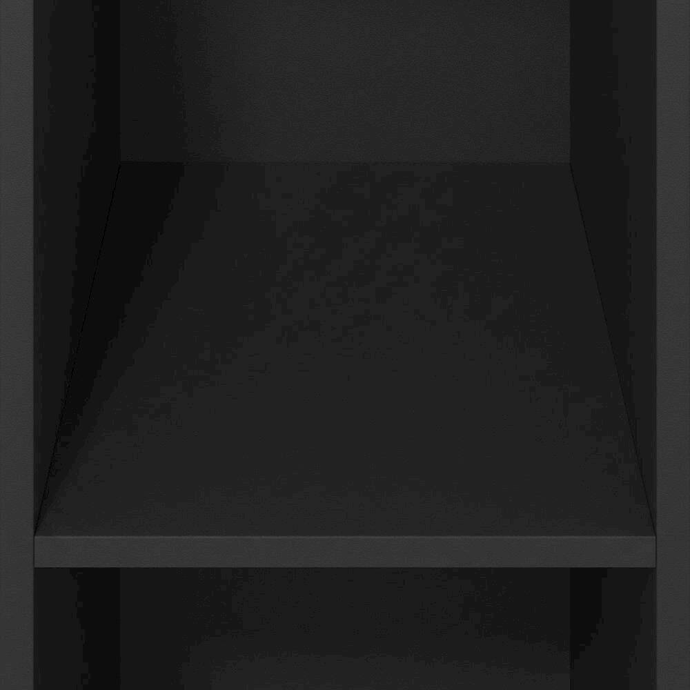 Alt View 1. FurniFact - Black wood bookcase with sleek design and sturdy construction - Blackwood.