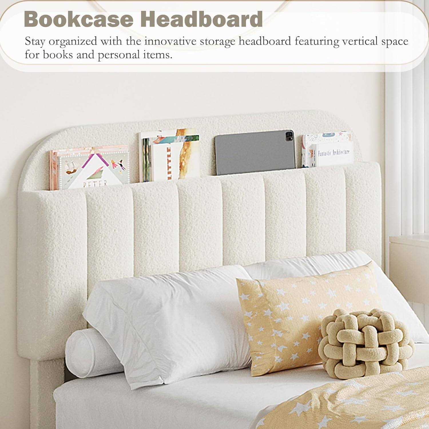 Bookcase Headboard

Stay organized with the innovative storage headboard featuring vertical space for books and personal items.