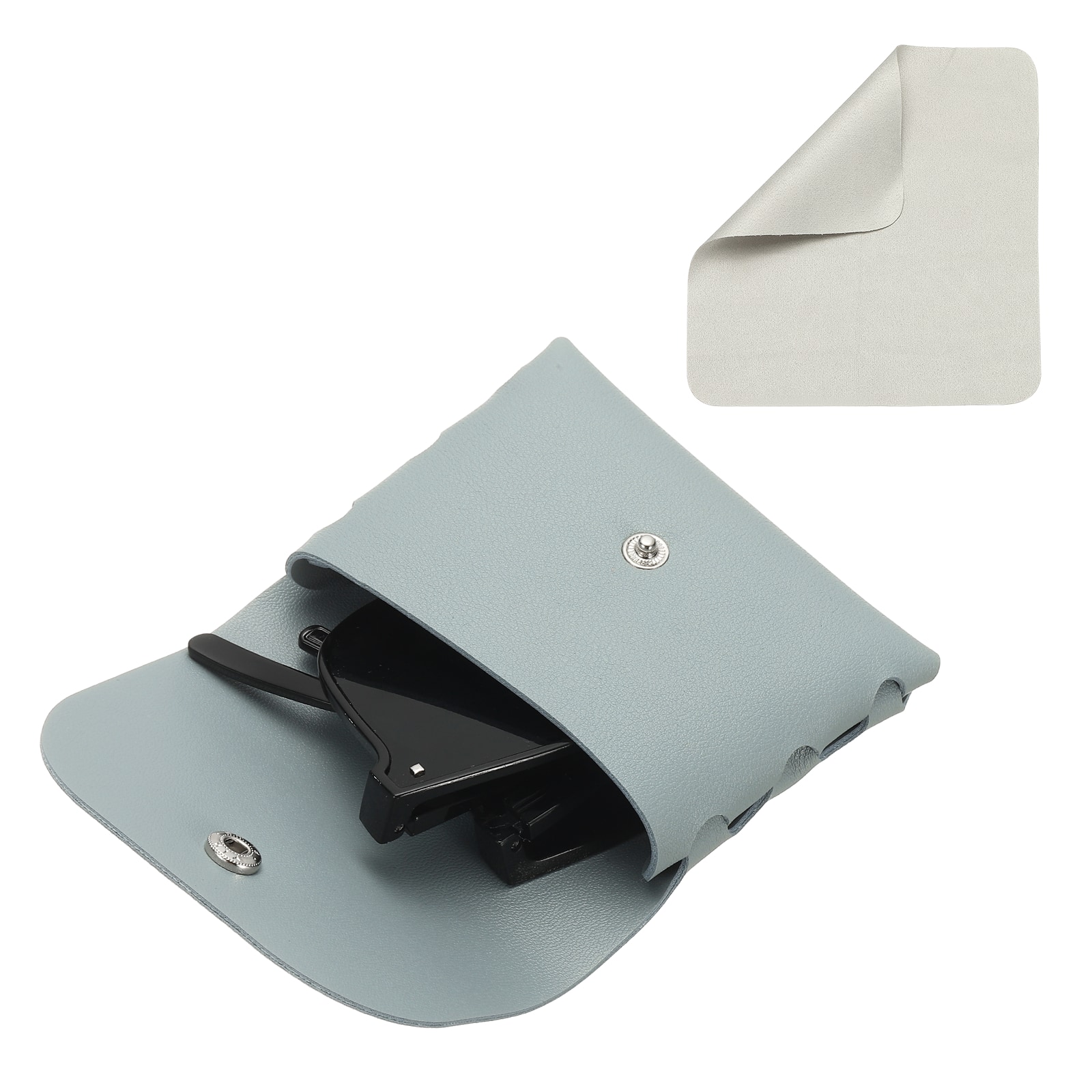 "Unique Bargains - Leather Eyeglass Case 3.7x0.8x2.9"" Button Closure Pouch for Folding Sunglasses - Blue" price history on PriceWatchPro