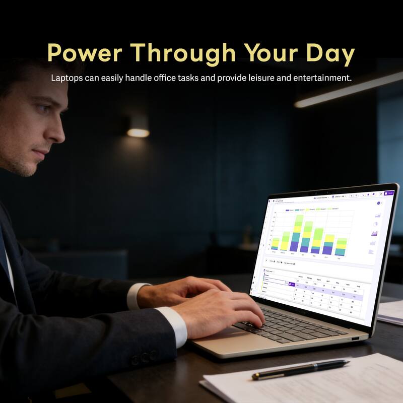 Power Through Your Day  
Laptops can easily handle office tasks and provide leisure and entertainment.