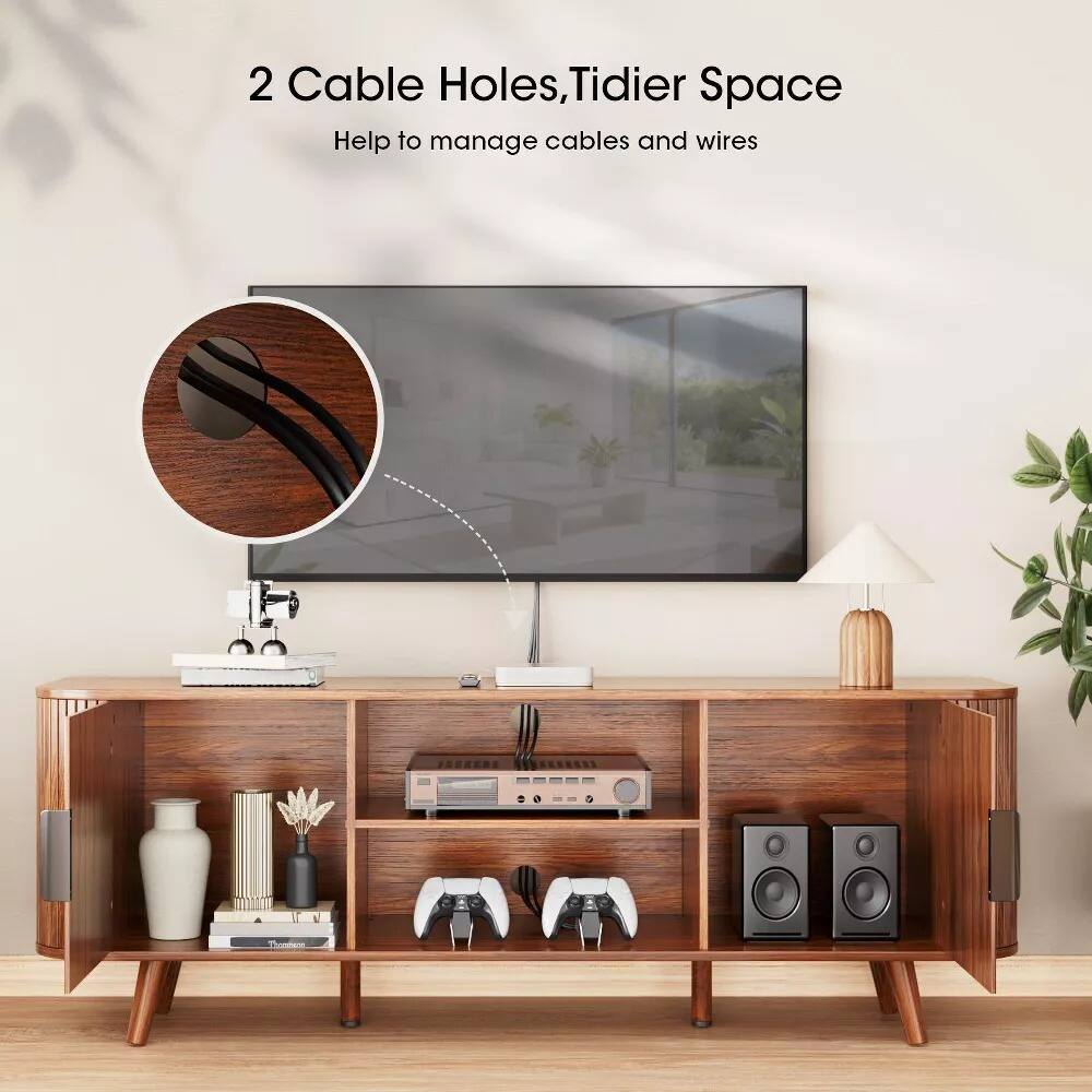2 Cable Holes, Tidier Space  
Help to manage cables and wires