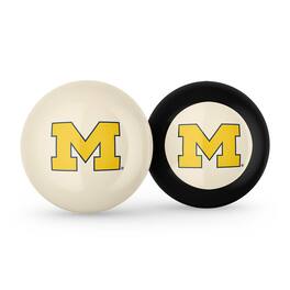 Imperial - Michigan Wolverines Logo Cue Ball & 8 Ball Combo Set - White