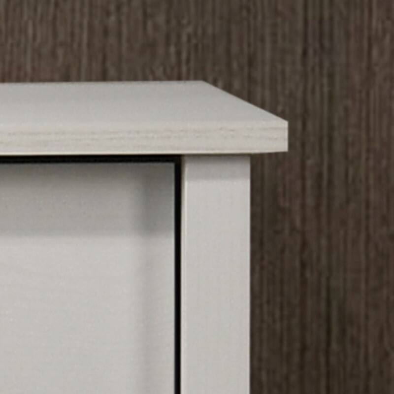 Angle. Forest'nSky - White Wood 6 drawer 57 in. Wide Chest of Drawers for Living Room - White.