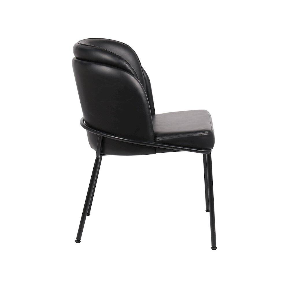Alt View 3. Meridian Furniture - Jagger Black Vegan Leather Dining Chair, Set of 2 - Black.