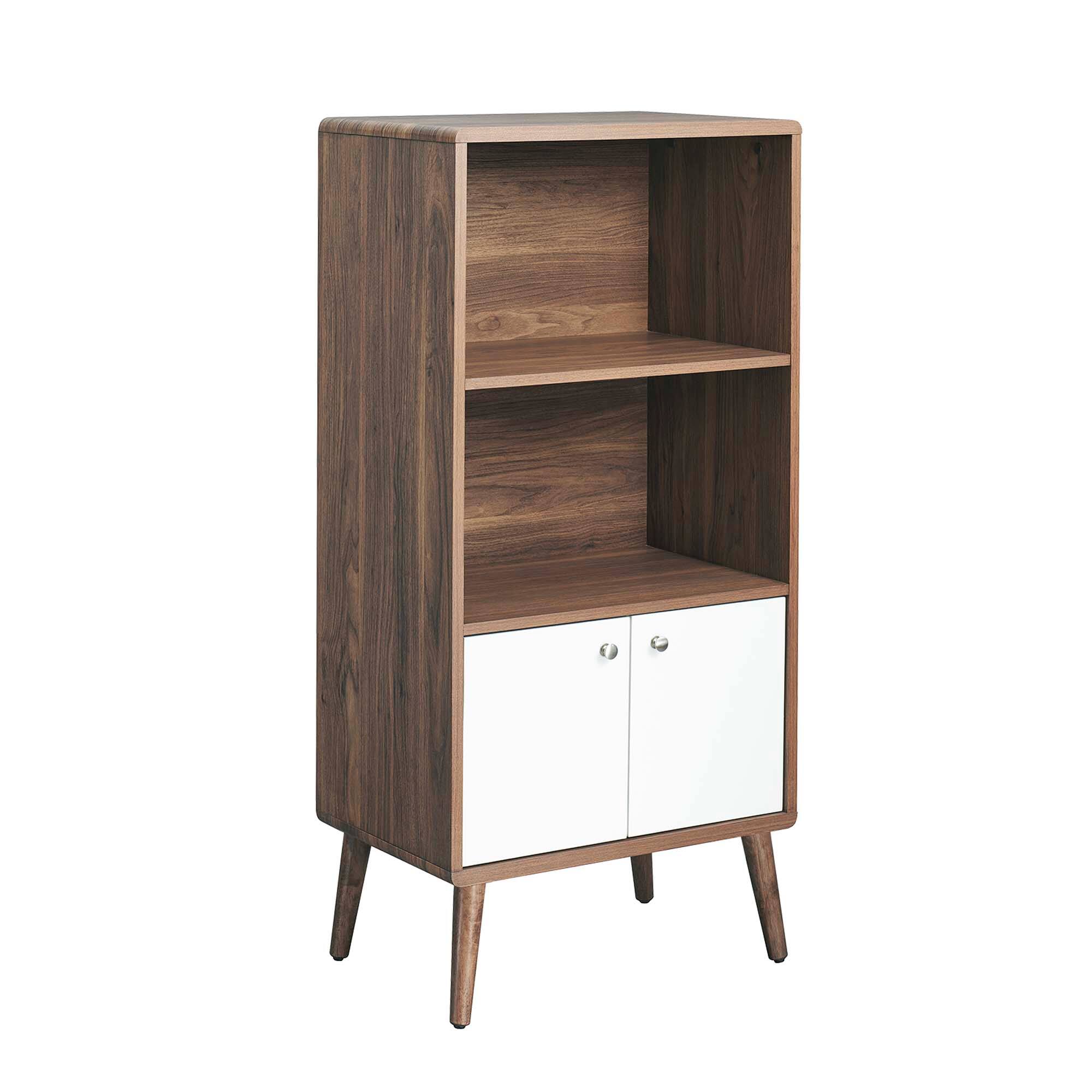Angle. Modway - Transmit Display Cabinet Bookshelf by Modway - Walnut White.