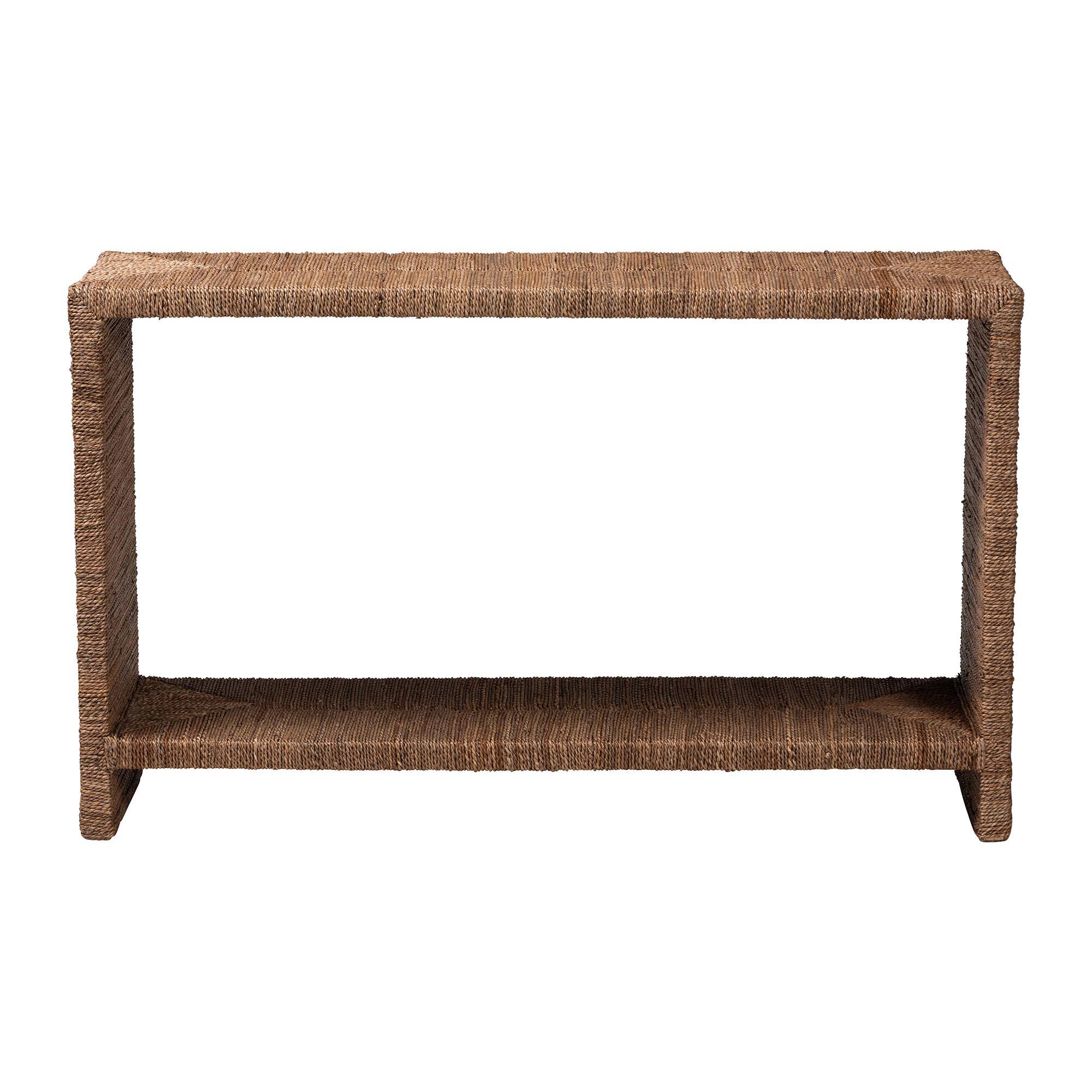 Angle. bali & pari - Liza Bohemian Seagrass Console Table - Natural Seagrass.