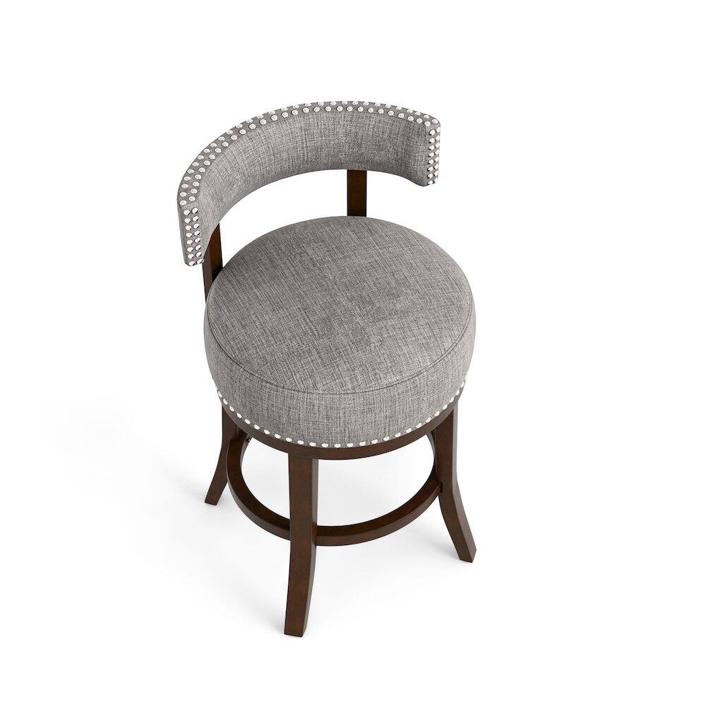 Alt View 1. Furniture of America - Kalin Fabric Swivel Bar Stool (Set of 2) - Gray.