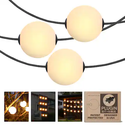 BRIGHT TECH PLUGIN 30 FT FT-10 10 BULBS PATENT DESIGNED PROTECTED in USA