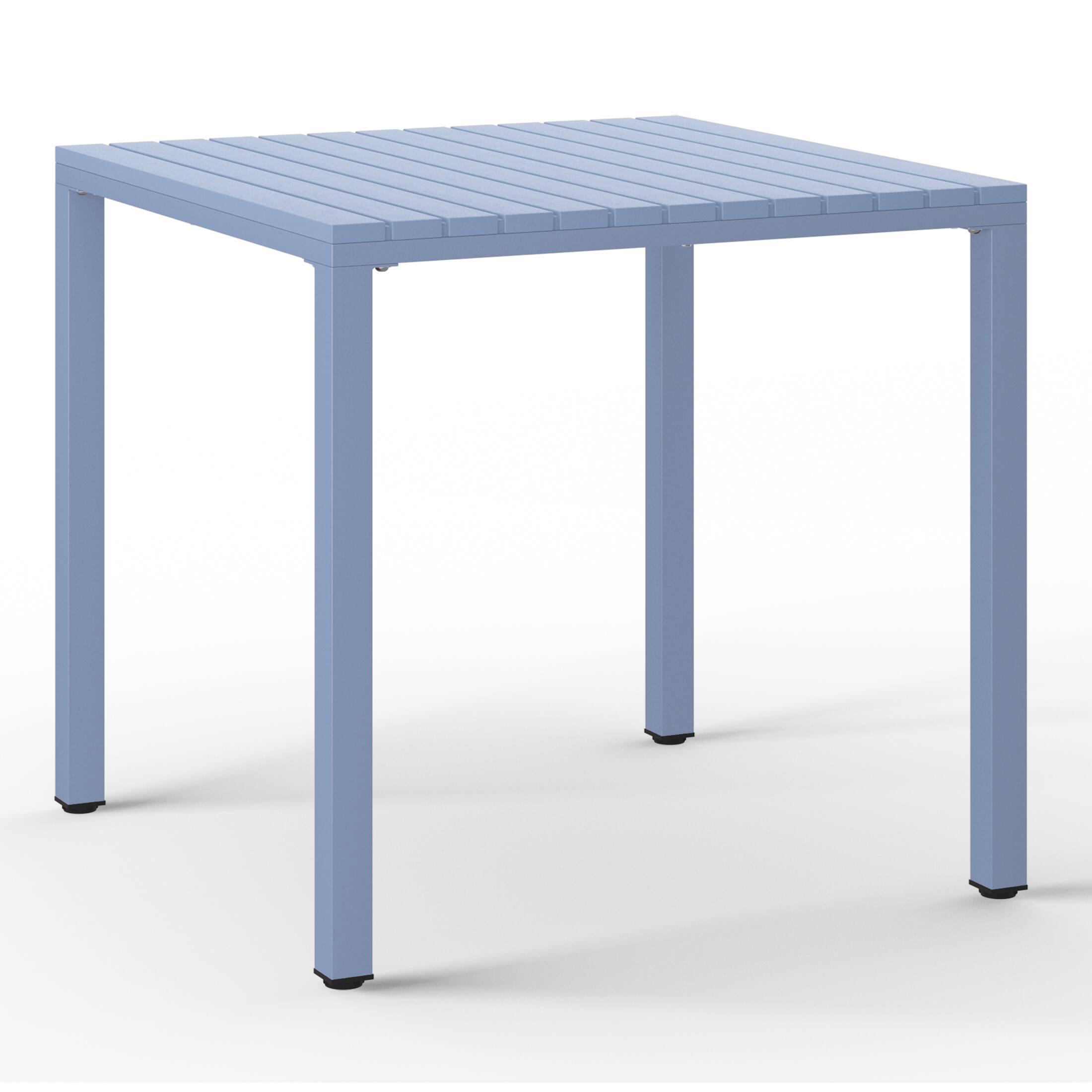 Left. WestinTrends - WestinTrends Playa 5-Piece Outdoor Metal Frame Square Dining Table Patio Set with Stackable Patio Dining Chairs - French Blue.