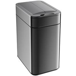 hOmeLabs - 13 Gallon Kitchen Trash Can - Retractable Automatic Sensor Butterfly Lid, Battery-Operated with Batteries Included - Dark Stainless Steel