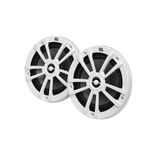 Front. JBL - JBL MARINESTAGE6 6-1/2" (160mm) two-way marine audio multi-element speaker    60W – WHITE - Black.