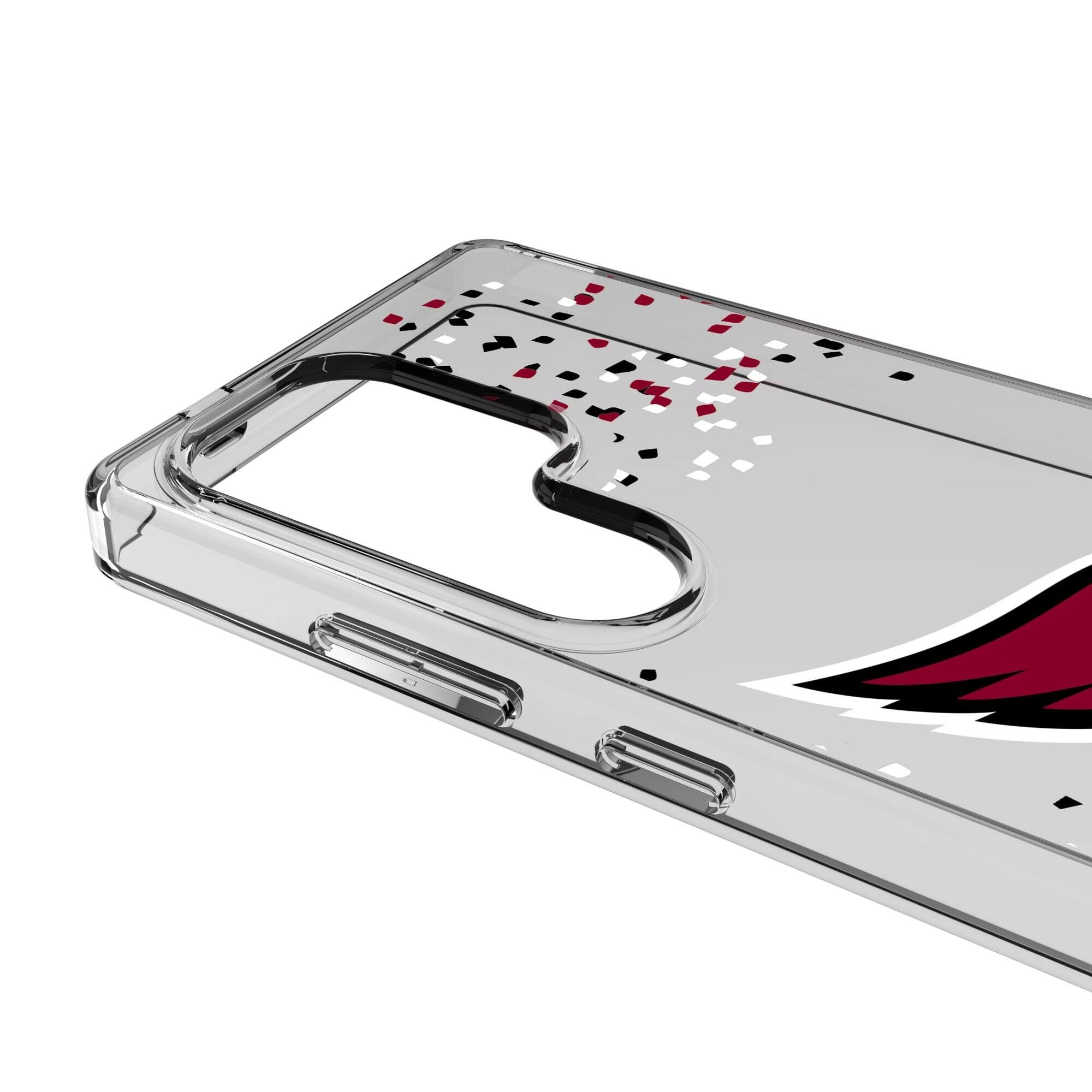 Alt View 2. Keyscaper - Arizona Cardinals Galaxy Clear Case with Confetti Design - S23 Ultra - Multicolor.