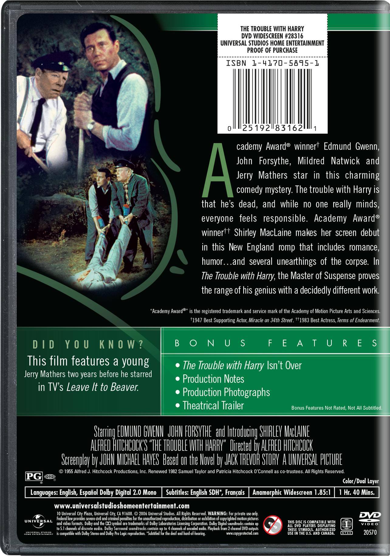 Angle. The Trouble With Harry [DVD].