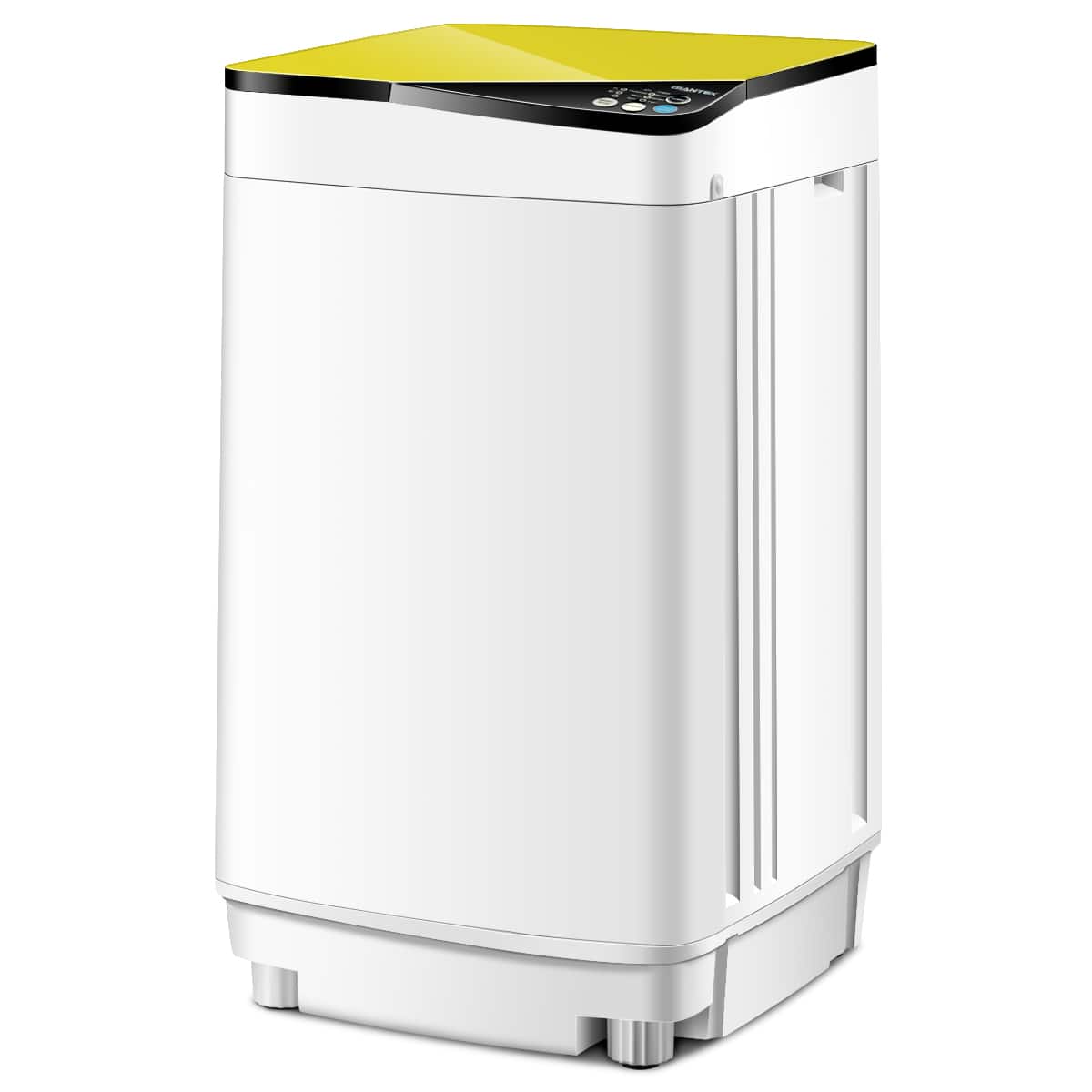 Front. Costway - Full-Automatic Washing Machine 7.7 lb. Washer/Spinner Germicidal UV Light Yellow - White and Yellow.