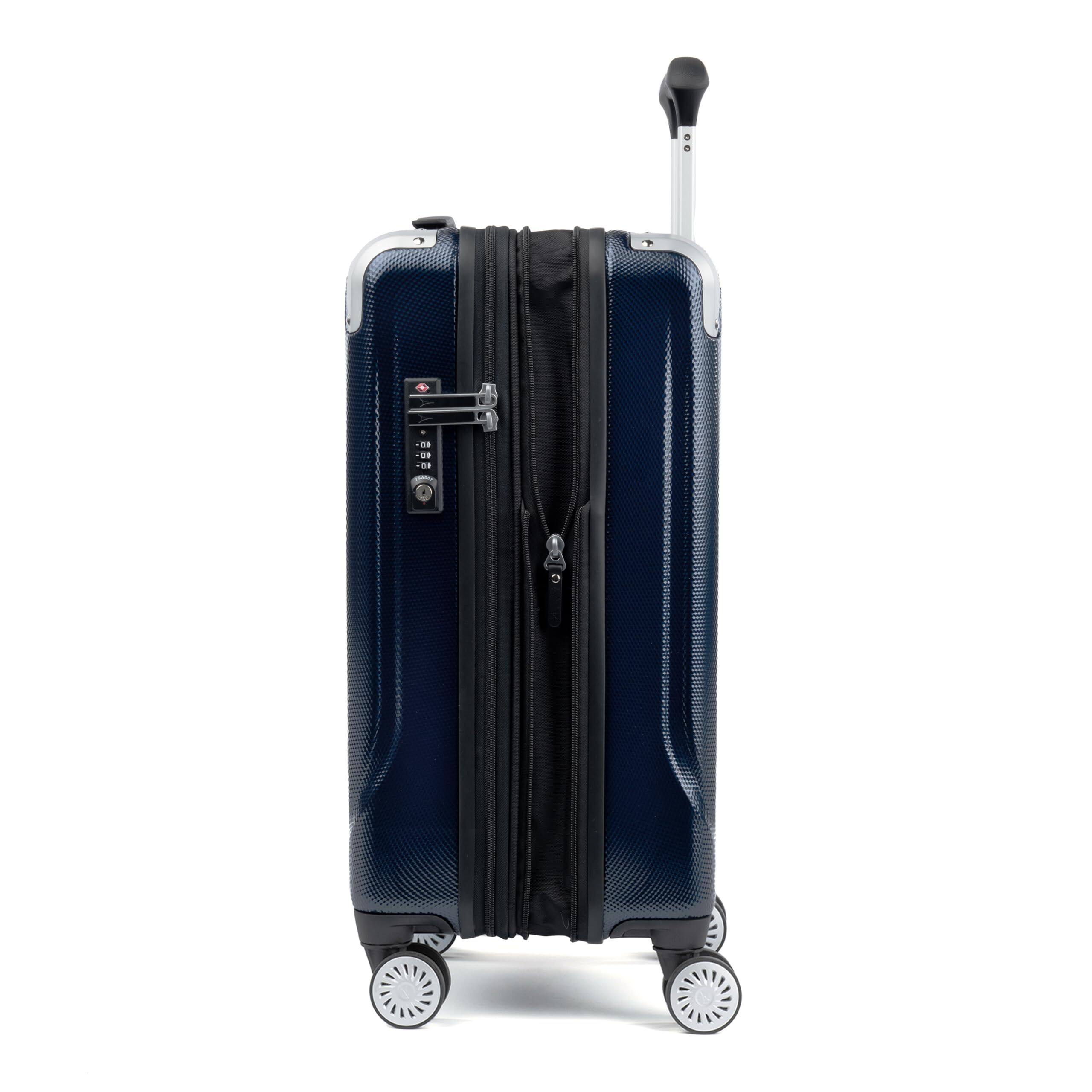 Left. Travelpro - Travelpro Pathways 3 Hardside Expandable Luggage, 8 Spinner Wheels, Lightweight Hard Shell Suitcase - Royal Blue.