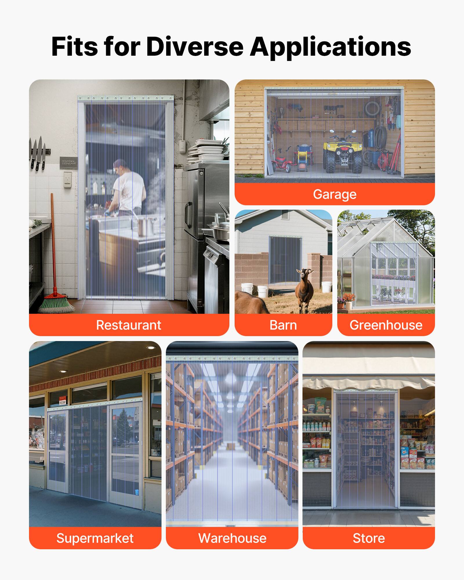Fits for Diverse Applications

- Garage
- Restaurant
- Barn
- Greenhouse
- Supermarket
- Warehouse
- Store