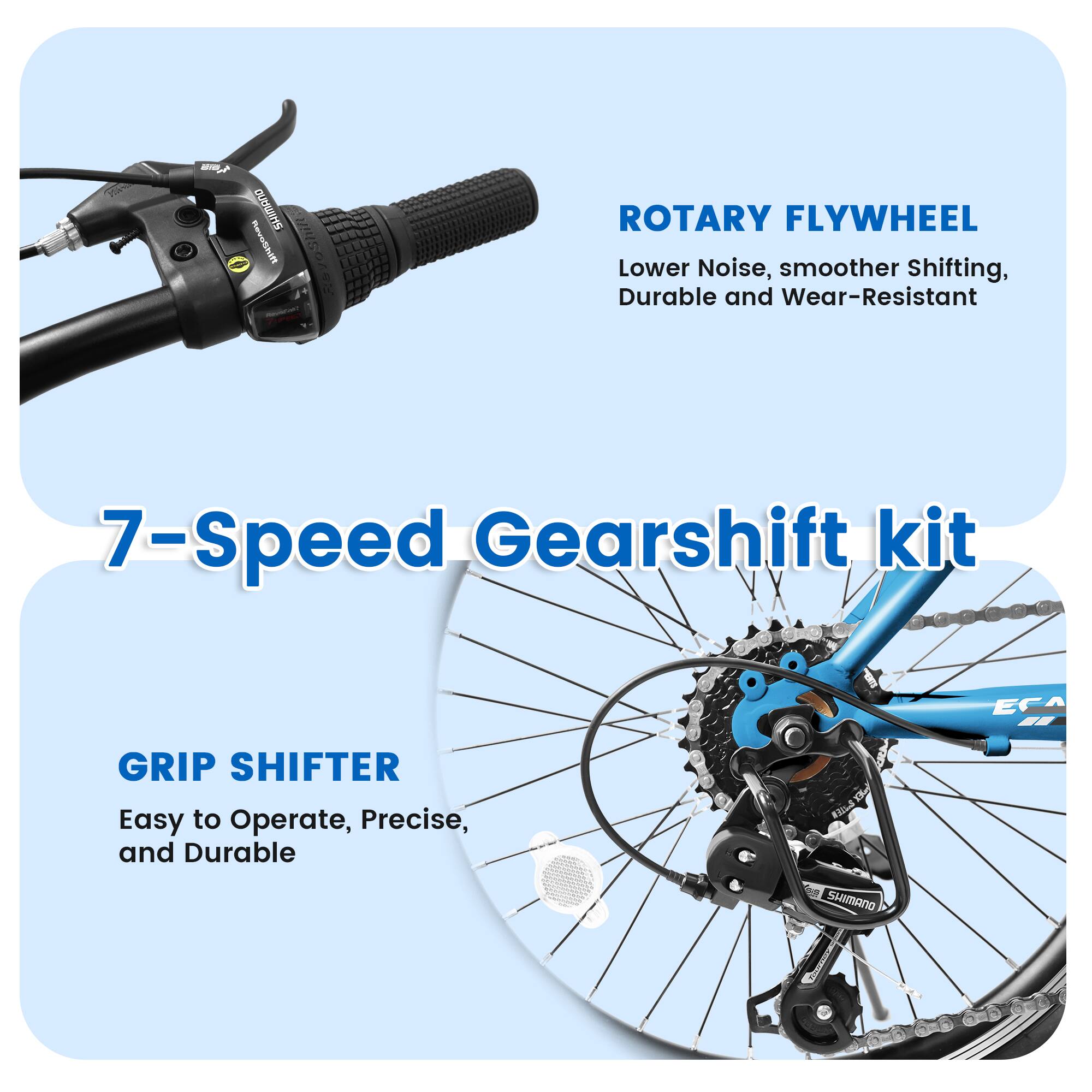 Rineven 5s ROTARY FLYWHEEL Lower Noise, smoother Shifting, Durable and Wear-Resistant 7-Speed Gearshift kit ECA 58 GRIP SHIFTER Easy to Operate, Precise, and Durable SHIMANO