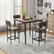 Angle. Costway - 5-Piece Industrial Dining Table Set with Counter Height Table & 4 Bar Stools Grey - Grey.