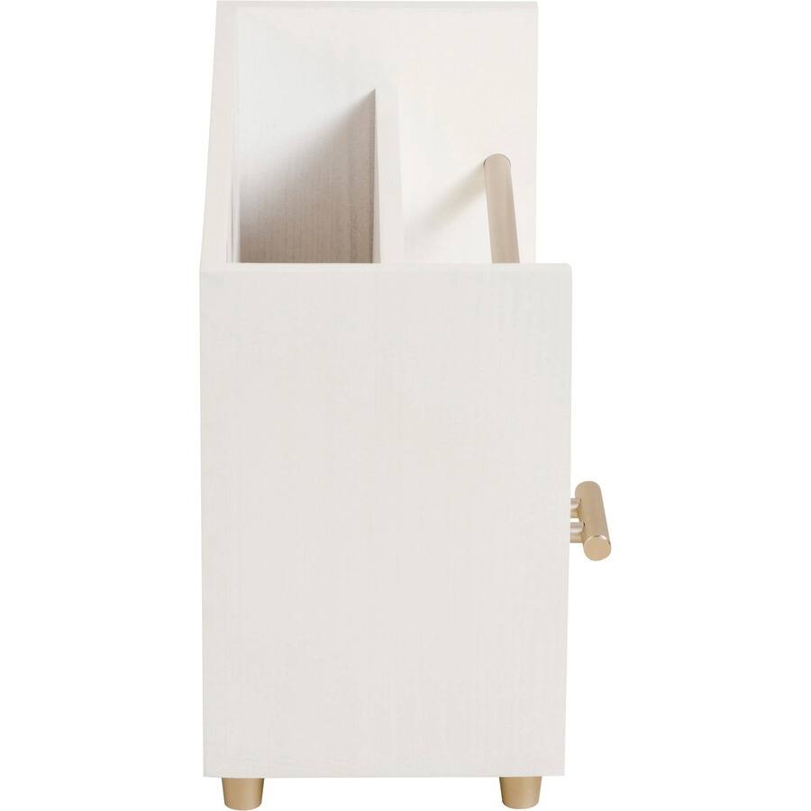 Angle. U Brands - U Brands Juliet Letter Sorter 6" x 3.80" x 9.50" Desktop Sturdy Durable Pull out Drawer White Pine Wood Metal - White.