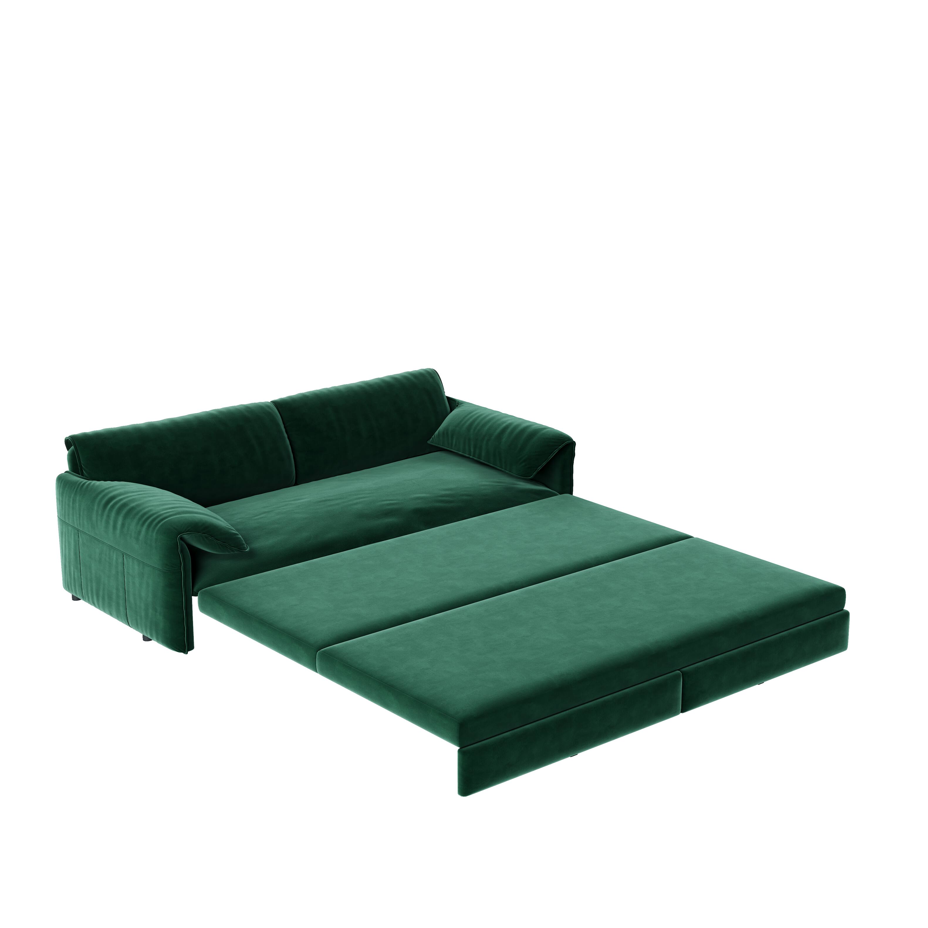 Alt View 9. Tiramisubest - Queen Pull Out Sofa Bed,3-in-1 Convertible Sleeper Sofa with Side Storage,Velvet Loveseat for Living Room,Office,Green - Green.