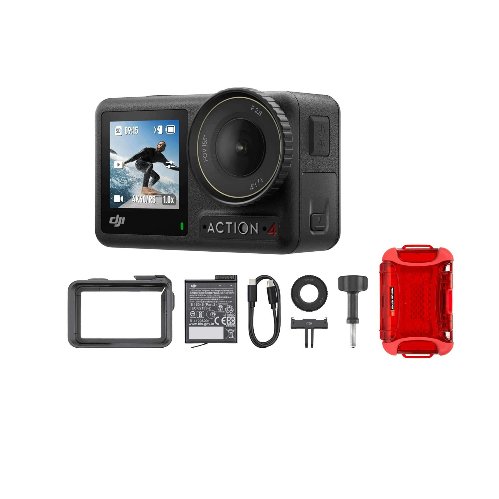 DJI - Osmo Action 4 Essential Combo 4K Action Camera with Hard Case Bundle