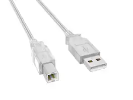 Cable Leader - USB 2.0 Type A Male to B Male Printer Cable, 480Mbps, Double-Shielded, Gold-Plated - Clear