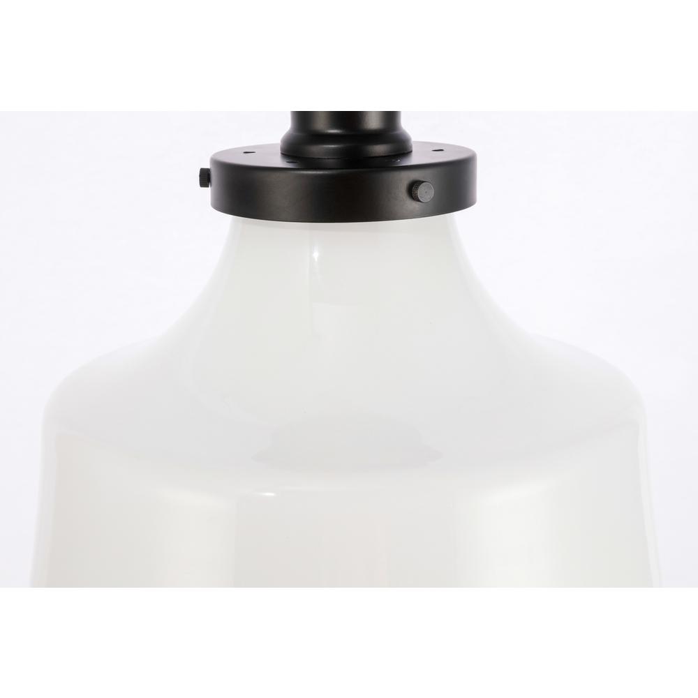 Alt View 1. Living District - Lyle 1 light Black and frosted white glass Flush mount - Black And Frosted White Glass.