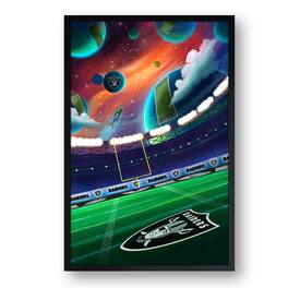 Sporticulture - Las Vegas Raiders Galaxy Print Framed Art - Black