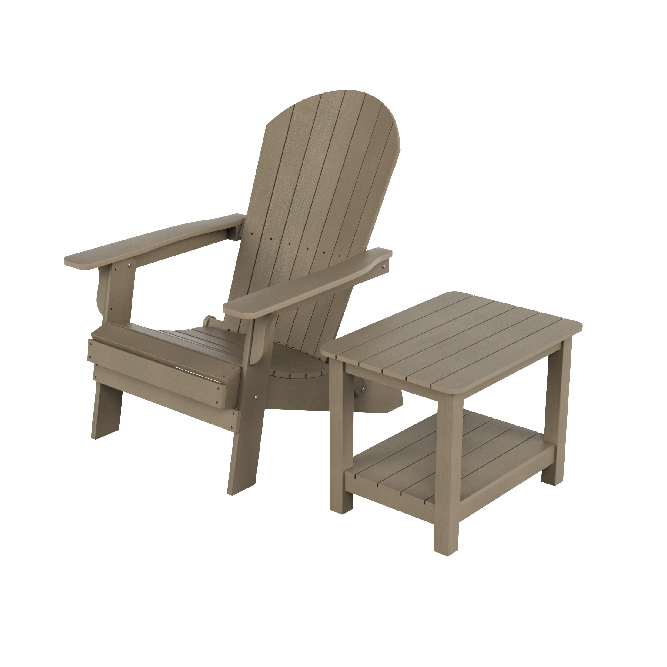 WestinTrends - Tuscany HIPS Outdoor Folding Adirondack Seashell Chair With Side Table - Taupe price history on PriceWatchPro