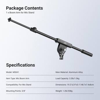 Neewer Aluminum Mic Boom Arm, Telescopic, 1/4 Neewer Aluminum Mic Boom Arm, Telescopic, 1/4