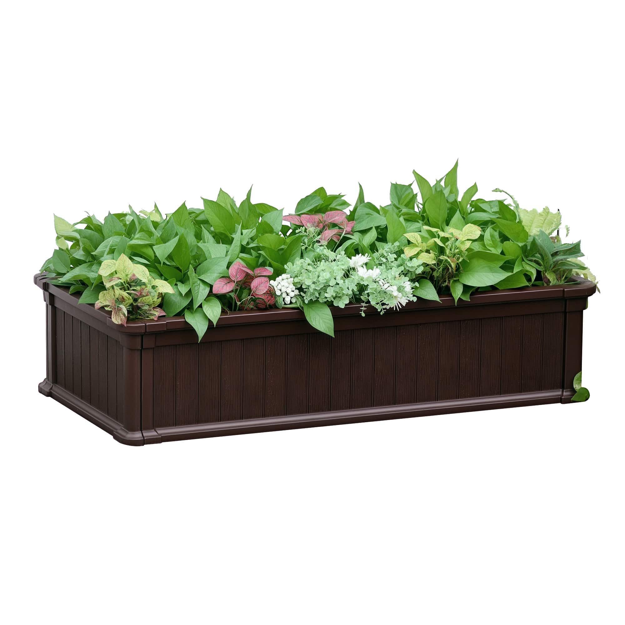 Outsunny - 48" x 24" x 12" Raise Garden Bed, Planter Box, Above Ground Garden for Flowers, Herb, Vegetables with Easy Assembly - Brown