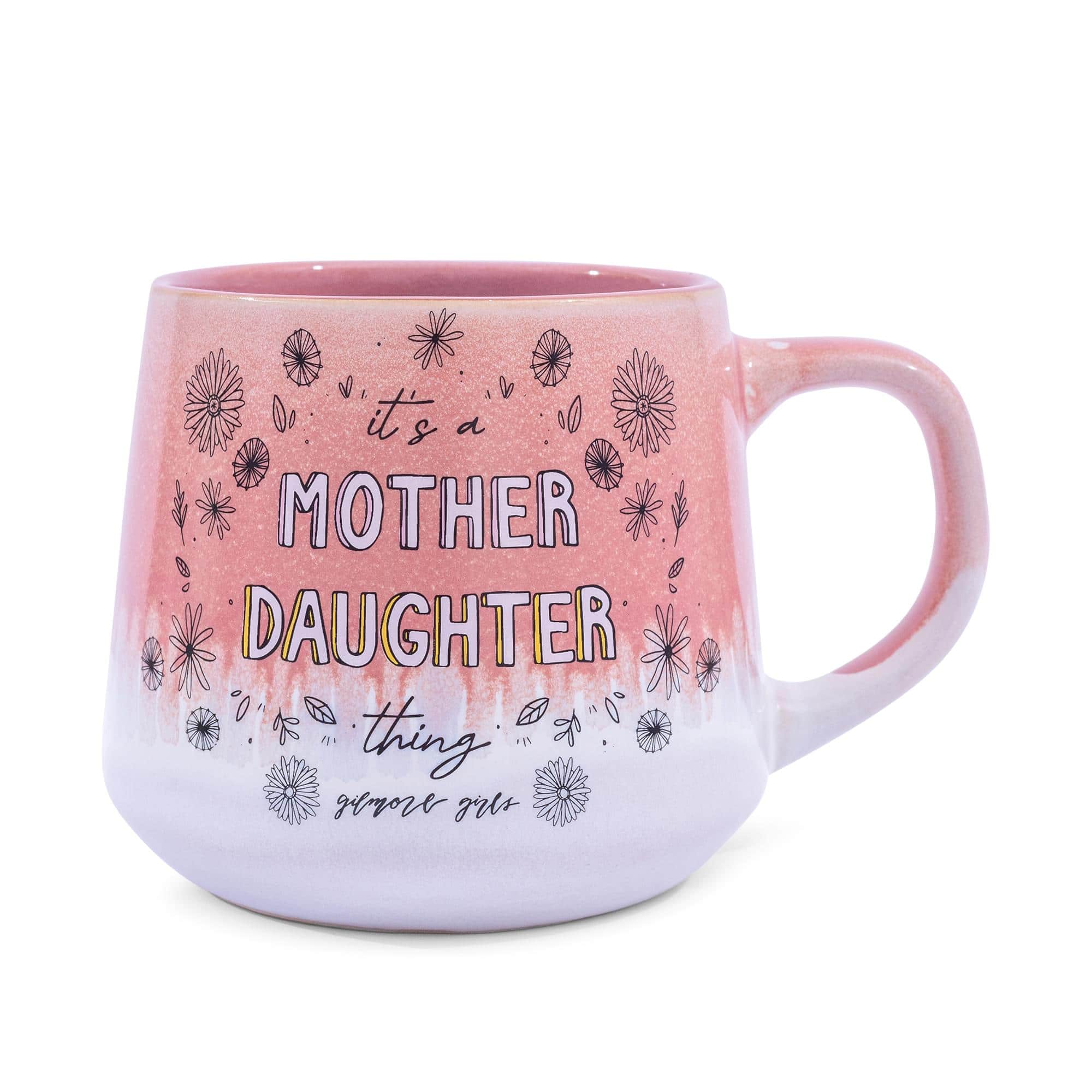 Silver Buffalo - Gilmore Girls "It's A Mother Daughter Thing" Pottery Mug | Holds 18 Ounces - Pink