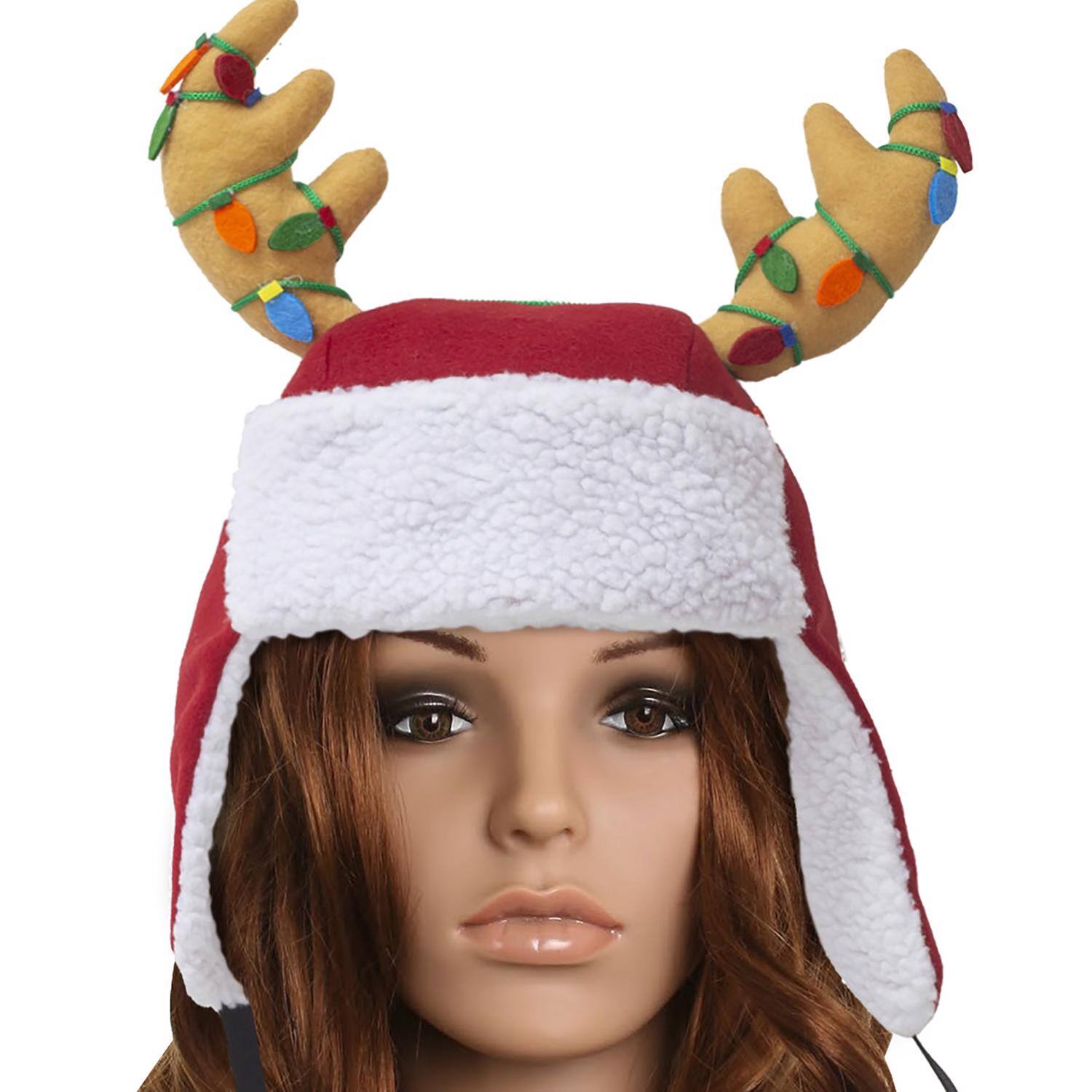 Angle. Dyno - Dyno Red/White Antler Santa Indoor Christmas Decor 17 in. (Case of 12) - Red|White.